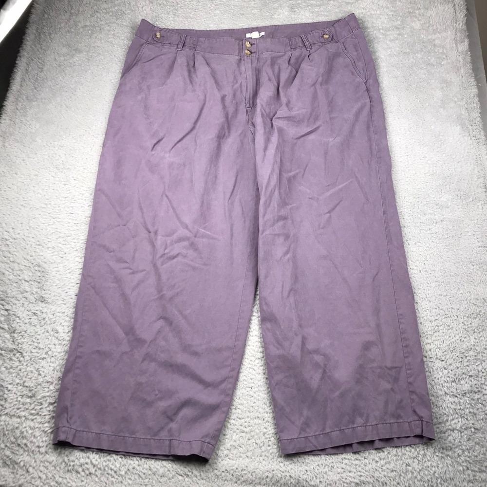 Madewell Harlow Wide Leg Pants Womsn 24W Purple Linen Stretch Blend Trouser